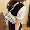 Bolsos para Mujer Nuevo Estilo Pana Pequeño Bolso de Mano con Borde Plisado para Dama Bolso de Mano Pequeño Lazo Estilo Coreano Bolso Pequeño Bolso con Cremallera