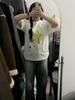 Playera de Manga Corta de Algodón Puro de Estilo Urbano Moderno para Mujer con Top de Media Manga Estampado Estilo Hong Kong Universitario Liquidación