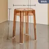 Taburete de Plástico Transparente Nórdico Acrílico Engrosado Taburete de Molino de Viento para el Hogar Sala de Estar Mesa de Comedor Simple Banco Alto Apilable