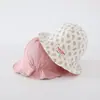 Sombrero de Pescador Dulce Floral Estilo Coreano para Niños, Bonito Sombrero de Sol Reversible para Bebés Niñas, Sombrero de Cubo Versátil para Exteriores