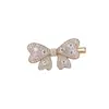 Presilha lateral de cabelo em formato de laço com strass para mulheres, luxo leve com um toque de alta qualidade, elegante presilha jacaré, acessório de cabelo versátil para uso diário e encontros