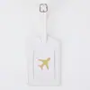 Set de Etiquetas para Equipaje Colgante de Viaje de Cuero PU Portatarjeta de Identificación para Maleta Tablero Anti-Pérdida de Tarjeta de Embarque Avión