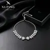 Pulseira Spliced Xuping Leve de Luxo em Formato de Coração Doce, Liga de Cobre Estilo Coreano Simples Elegante Estilo Ins Acessório de Mão Ajustável por Puxar Espiga de Trigo