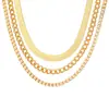 Collar de Cadena de Hueso de Serpiente de Aleación de Lujo Ligero Europeo y Americano Transfronterizo Tres Capas Apiladas Cadena Clavicular Joyería de Estilo Nicho de Lujo Ligero
