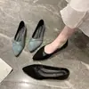 Mocasines de Suela Blanda 2025 Nuevo Estilo Primavera y Otoño Estilo Chanel Puntiagudos Bajos Zapatos Individuales Planos para Mujer Zapatos de Trabajo