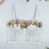 Verano Dopamina Tirante Flor Dulce Comercio Exterior Hueso de Pescado Sujetador Ropa Exterior Puro Deseo Sujetador Pecho Pequeño Levantar No Taza Vacía