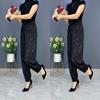 Calças Lanterna de Verão Finas de Seda Gelo Plus-Size para Mães 2025 Novas Cintura Alta Jacquard Soltas Casuais Cropped Harem