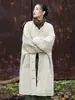 (Estrictamente seleccionado) Chaqueta de Algodón Acolchada de Ramio de Invierno 26 con Cuadrícula Vertical, Bata de Algodón para Mujer Inspirada en el Zen