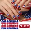 Fábrica Zhengxiang Personalizado OEM Día de la Independencia Americana Película para Esmalte de Uñas Pegatinas para Uñas Bandera de EE. UU. Estrellas Pegatinas para Uñas con Purpurina