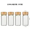 Frasco Cuadrado para Condimentos, Salero de Pimienta, Botella de Especias de Pimienta, Frasco de Vidrio para Especias de 120ml con Tapa de Madera, Botella de Especias