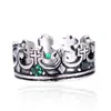Anillo de titanio vintage estilo romano retro europeo y americano con corona de rubí, joyería gótica para hombres y mujeres, venta al por mayor, entrega de una sola pieza