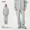 Conjunto unisex de sudadera con capucha y pantalones de chándal, forrado de forro polar, grueso, para otoño e invierno, marca de tendencia estilo americano, adecuado para adolescentes, con cremallera