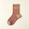 Calcetines de Dropshipping para Mujer al por Mayor Calcetines de Media Pantorrilla Otoño e Invierno Color Café Melange Calcetines de Algodón Estilo Étnico Versátiles Calcetines para Mujer