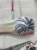 2026 Europeo y Americano Nuevo Estilo Degradado Brillante Palmera Dos Piezas con Tirantes Traje de Baño Bikini Transfronterizo