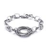 Regalo de San Valentín moda collar de cadena de anillo de acero de titanio + pulsera de dos piezas al por mayor tres colores opcionales