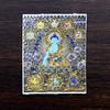 Thangka Hecho a Mano Color Dorado Núcleo Verde Maestro de la Medicina Madre Fo Zakilam Pintura de Color Lienzo Pasado y Presente Se Puede Cambiar