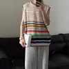 Suéter de Verano 2023 Diseño Rayado de Ganchillo Vintage Sin Mangas Camisa Base Casual para Hombre Chaleco