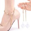 Cadena de Perlas y Diamantes, Cordones Incrustados de Diamantes, Zapatos de Tacón Alto sin Instalación, Cordones sin Tacón, Correas Anticaída Perezosas, Varias Correas