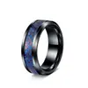 Transfronterizo Nuevo Juego de 12 Anillos de Acero Inoxidable de 8 mm, Patrón de Dragón Celta Borde Biselado Anillos Negros Celtas para Hombres y Mujeres