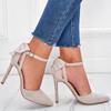 Em estoque Sapatos de salto alto Sandálias femininas Primavera e Verão Novos sapatos de salto agulha pontudo com sapatos únicos com salto de laço