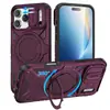 Adecuada para Apple 18 Pro, esta funda de teléfono a prueba de caídas presenta un diseño magnético y un soporte en forma de engranaje para iPhone 17 Pro Max
