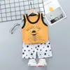 Ropa Infantil 2024 Verano Nuevo Traje Chaleco Infantil Algodón Puro Comercio Exterior Bebé Sin Mangas Shorts Estilo Coreano Ropa para Niños
