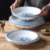 Plato de vajilla de melamina Xiangyuan comercial imitación porcelana azul y blanco plato hondo para sopa restaurante restaurante plato hondo para plato frío plato hondo para salteado plato para guarnición