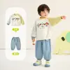 Conjunto de Sudadera Kaka Panda para Niñas, Conjunto Casual de Dos Piezas para Otoño, Atuendo de Otoño para Niños, Ropa Moderna para Bebé de Primavera y Otoño