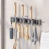 Casa de banho Arrumação Mop Vassoura Vassoura Vassoura Vassoura WC Parede Suspensa Mop Clip Rack Punch-free Espaço Alumínio Mop Rack