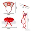 Accesorios de Halloween Transfronterizos Set de Uniforme de Enfermera Diadema Jeringa Estetoscopio Bolígrafo de Enfermera Calentadores de Piernas Disfraz