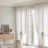 Cortina de Visillo Blanca Jacquard Qingfeng Haitang para Balcón de Sala de Estar, Transmite la Luz pero No es Transparente, para Ventanas Salientes, Alta Gama al por Mayor