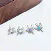 F136 Aleación de Titanio Zircón Espada Mariposa Clavo de Hueso de Oreja Implante Grado G23 Titanio Rosca Interna Perforación Joyería Clavo de Oreja Cabeza