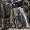 Calças Cargo Funcionais de Paraquedista Masculinas à Prova de Vento e Água para Primavera e Verão com Pernas Retas e Múltiplos Bolsos Calças Casuais de Linha Reta para o Dia a Dia