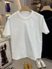Nueva Camiseta de Manga Corta Suelta con Cuello Redondo y Estampado de Remaches de Acero para Hombre Moda de Primavera Versátil Casual Ropa de Calidad de Moda