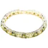 Pulsera de Tenis de Zirconia Verde Oliva de Alta Gama Francesa, Pulsera Geométrica Cuadrada de Lujo Ligero de Moda Estilo Bosque Unisex