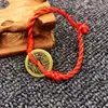 Pulsera Trenzada de Cuerda Roja para Pareja Pulsera de Cuerda Roja Benmingnian Cuerda Roja para Mano con Moneda de Cobre Regalo en Vivo de Red
