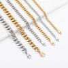 Cadena cubana de acero inoxidable fresada de seis lados con cifrado de hip-hop para hombre, joyería transfronteriza europea y americana, collar con hebilla en forma de D