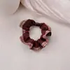 Nova Faixa de Cabelo de Renda Plissada Xadrez Intestino Pequeno, Faixa de Cabelo Ponytail de Tecido Doce Estilo Preppy, Faixa de Cabelo Elástica Versátil
