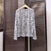 Verano Nuevo Ropa de Protección Solar de Seda de Hielo Camiseta de Malla de Manga Larga para Mujer Top Fino con Estampado de Luna Camiseta Básica Shihai