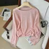 Nueva camiseta de manga larga fina con protección solar de verano, camiseta dopamine, top versátil y adelgazante de moda para mujer A12775