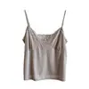 Estilo Deseo Puro Camisola de Terciopelo con Ribete de Encaje Chaleco para Mujer Otoño Temprano Nueva Versión Coreana Ropa Interior en Capas Prenda Base Top de Moda