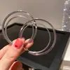 Brincos Argola de Prata Agulha Europeus e Americanos Transfronteiriços, Luxo Acessível, Brincos de Alta Qualidade, Design de Nicho, Elegantes, Modernos e Simples