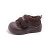 Sapatos de Algodão com Velcro de Solado Grosso para Crianças Femininos Inverno 2025 Plus Veludo Quente Botas de Neve Bico Redondo Fofo Moda Sapatos Pão