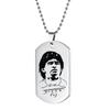 Collar Europeo y Americano de Acero Inoxidable para Hombre Llavero Landop Etiqueta Posona Joyería Conmemorativa Maradona Rey del Balón
