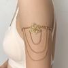 Cadena de brazo con borlas de flores de moda transfronteriza europea y americana, cadena de aleación creativa para mujer, anillo para el brazo, cadena corporal, joyería