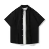 Camisas Casuais Masculinas de Manga Curta Transfronteiriças Estilo Japonês Simples Tendência Marca Solta Tamanho Grande Camisas Casuais de Manga Curta para Homens