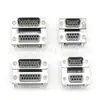 Conector DB15 Pines Macho a Hembra Personalizado, Tipo Cable Soldado, 2 Filas de 15 Pines, Puerto Serie Pin Sólido Chapado en Oro