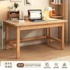 Escritorio de estudio de madera maciza con estantería, escritorio integrado para uso doméstico, escritorio de computadora para dormitorio, banco de trabajo simple para estudiantes