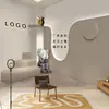 Celebridad de internet Fondo de pared de tela de alta gama Estéreo 3D Fondo de mostrador Papel tapiz para sala de estar de lujo ligero Ropa de mujer