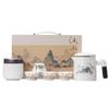 Grasa de oveja jade separación de té una tetera de cuatro tazas conjunto de té de marea nacional traje de tazas de té conmemorativo de negocios caja de regalo de alta calidad con regalo manual